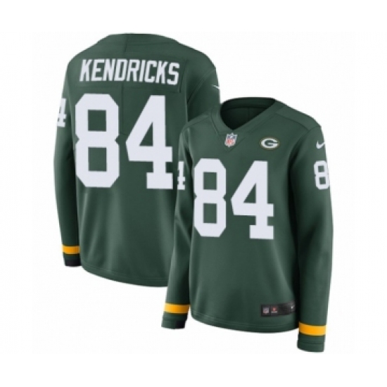 Women's Nike Green Bay Packers 84 Lance Kendricks Limited Green Therma Long Sleeve NFL Jersey