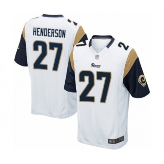 Men's Los Angeles Rams 27 Darrell Henderson Game White Football Jersey