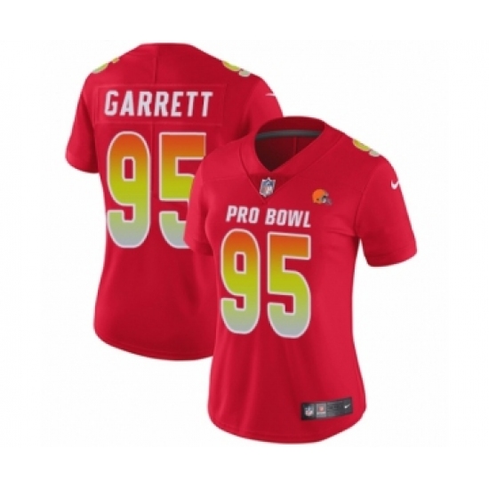 Women's Nike Cleveland Browns 95 Myles Garrett Limited Red AFC 2019 Pro Bowl NFL Jersey