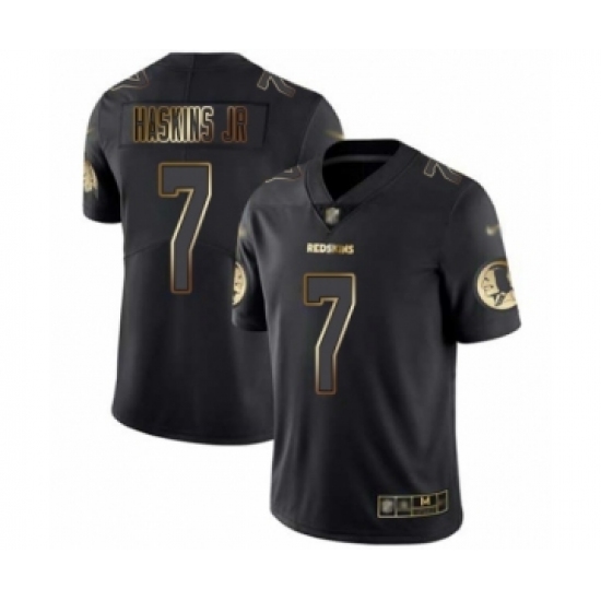 Men's Washington Redskins 7 Dwayne Haskins Black Gold Vapor Untouchable Limited Player Football Jersey