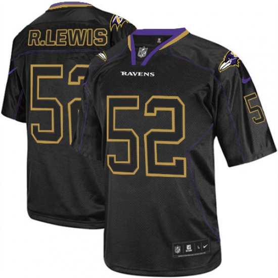 Youth Nike Baltimore Ravens 52 Ray Lewis Elite Lights Out Black NFL Jersey