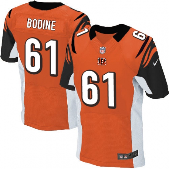 Men's Nike Cincinnati Bengals 61 Russell Bodine Elite Orange Alternate NFL Jersey