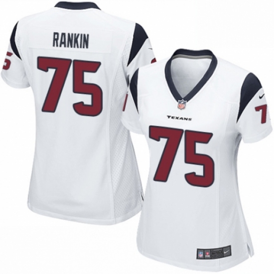 Women's Nike Houston Texans 75 Martinas Rankin Game White NFL Jersey