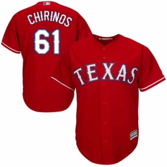 Youth Majestic Texas Rangers 61 Robinson Chirinos Replica Red Alternate Cool Base MLB Jersey