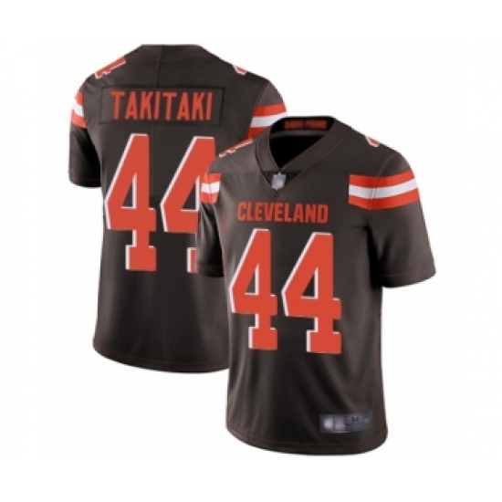 Men's Cleveland Browns 44 Sione Takitaki Brown Team Color Vapor Untouchable Limited Player Football Jersey
