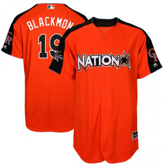 Youth Majestic Colorado Rockies 19 Charlie Blackmon Replica Orange National League 2017 MLB All-Star MLB Jersey