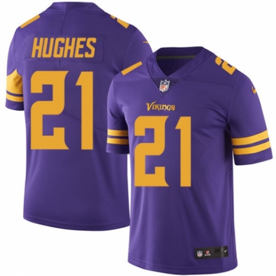 Men's Nike Minnesota Vikings 21 Mike Hughes Limited Purple Rush Vapor Untouchable NFL Jersey