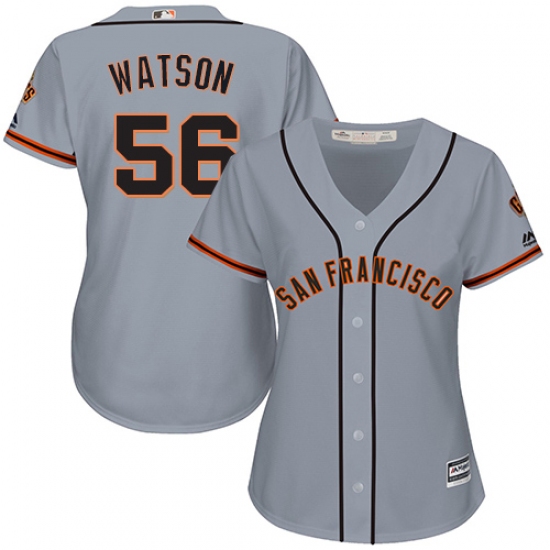 Women's Majestic San Francisco Giants 56 Tony Watson Authentic Grey Road Cool Base MLB Jersey