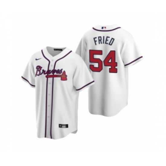 Men's Atlanta Braves 54 Max Fried Nike White 2020 Replica Home Jersey