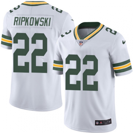 Youth Nike Green Bay Packers 22 Aaron Ripkowski White Vapor Untouchable Limited Player NFL Jersey