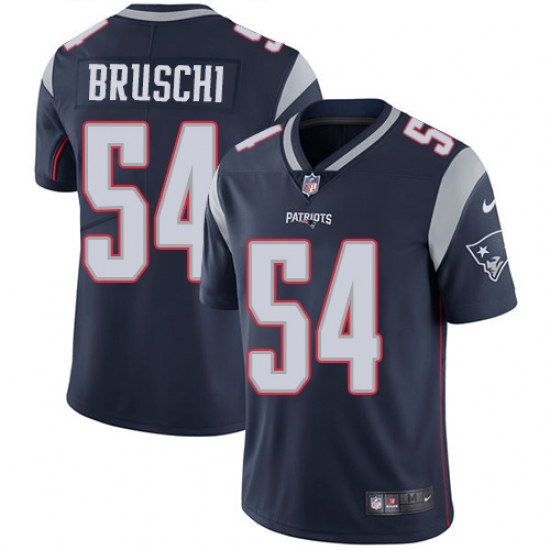 Men's Nike New England Patriots 54 Tedy Bruschi Navy Blue Team Color Vapor Untouchable Limited Player NFL Jersey