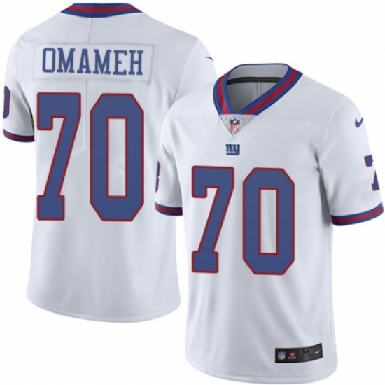 Youth Nike New York Giants 70 Patrick Omameh Limited White Rush Vapor Untouchable NFL Jersey