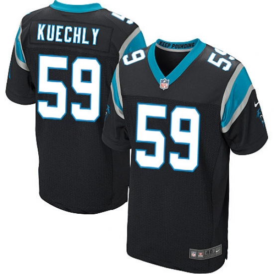 Men's Nike Carolina Panthers 59 Luke Kuechly Elite Black Team Color NFL Jersey