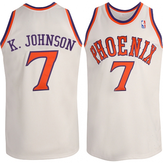 Men's Adidas Phoenix Suns 7 Kevin Johnson Authentic White New Throwback NBA Jersey