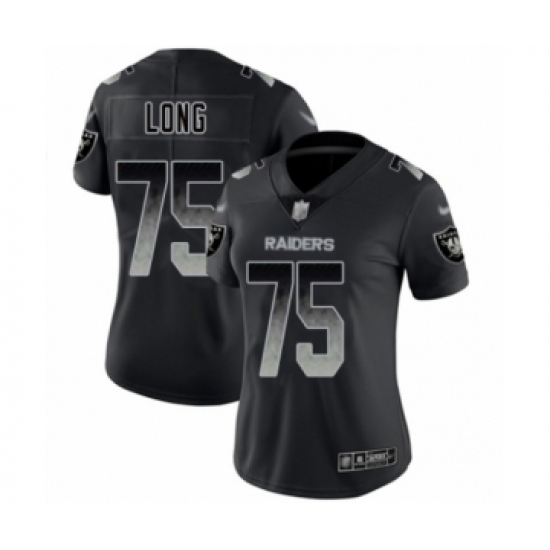 Women's Oakland Raiders 75 Howie Long Black Smoke Fashion Limited Football Jersey