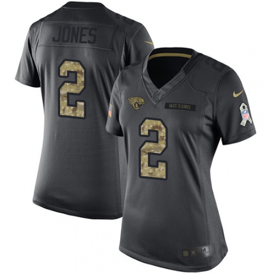 Women's Nike Jacksonville Jaguars 2 Landry Jones Limited Black 2016 Salute to Service NFL Jersey