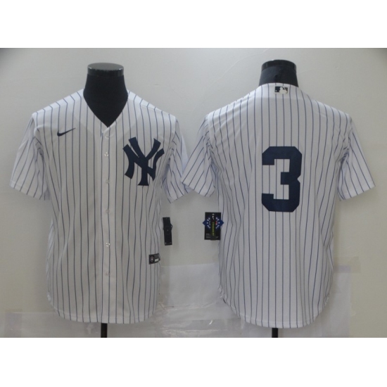 Men's Nike New York Yankees 3 Babe Ruth White Road Flex Base Authentic Collection Jersey