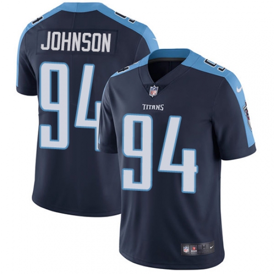 Men's Nike Tennessee Titans 94 Austin Johnson Navy Blue Alternate Vapor Untouchable Limited Player NFL Jersey