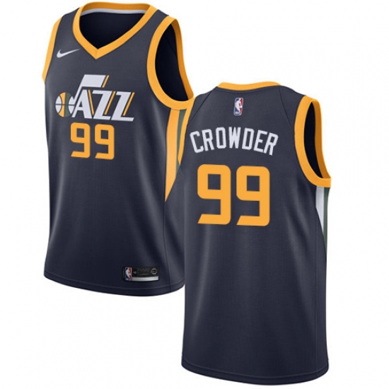 Youth Nike Utah Jazz 99 Jae Crowder Swingman Navy Blue Road NBA Jersey - Icon Edition