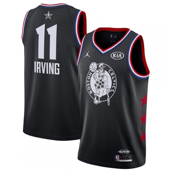 Men's Nike Boston Celtics 11 Kyrie Irving Black Basketball Jordan Swingman 2019 All-Star Game Jersey