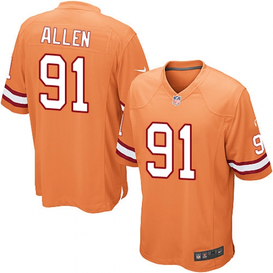 Men's Nike Tampa Bay Buccaneers 91 Beau Allen Game Orange Glaze Alternate NFL Jersey