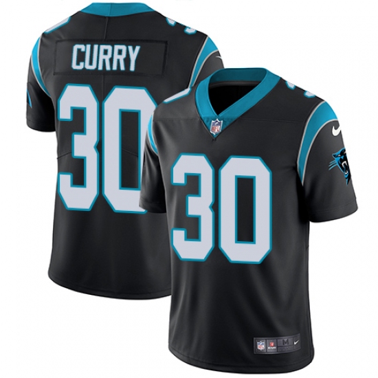 Youth Nike Carolina Panthers 30 Stephen Curry Black Team Color Vapor Untouchable Limited Player NFL Jersey