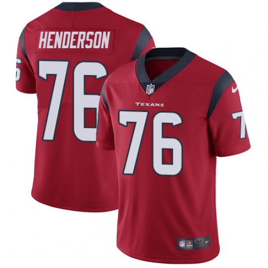 Men's Nike Houston Texans 76 Seantrel Henderson Red Alternate Vapor Untouchable Limited Player NFL Jersey