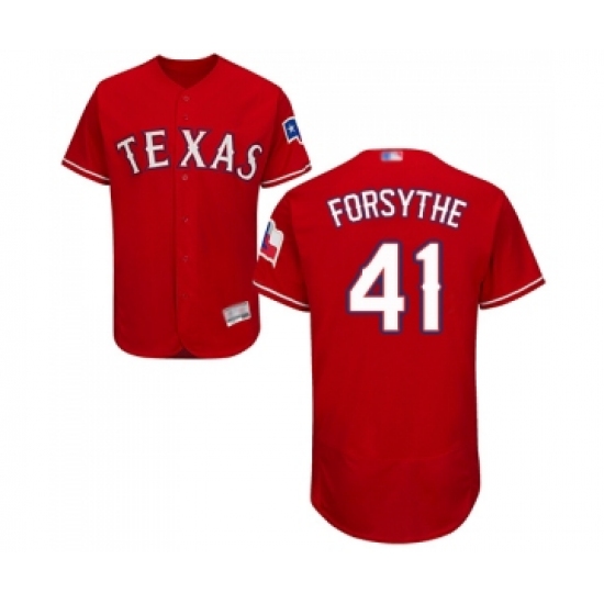 Men's Texas Rangers 41 Logan Forsythe Red Alternate Flex Base Authentic Collection Baseball Jersey