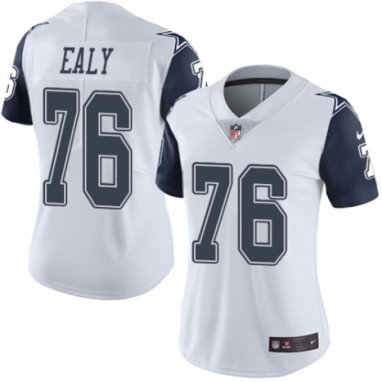 Women's Nike Dallas Cowboys 76 Kony Ealy Limited White Rush Vapor Untouchable NFL Jersey