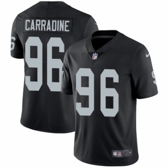 Men's Nike Oakland Raiders 96 Cornellius Carradine Black Team Color Vapor Untouchable Limited Player NFL Jersey