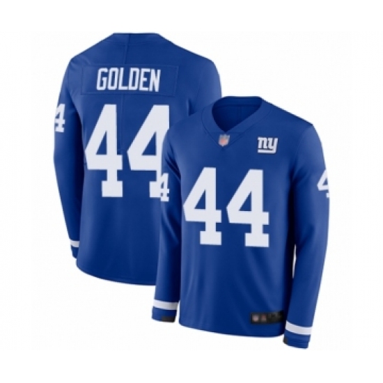 Youth New York Giants 44 Markus Golden Limited Royal Blue Therma Long Sleeve Football Jersey