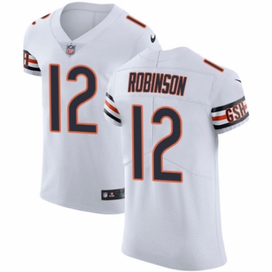 Men's Nike Chicago Bears 12 Allen Robinson White Vapor Untouchable Elite Player NFL Jersey