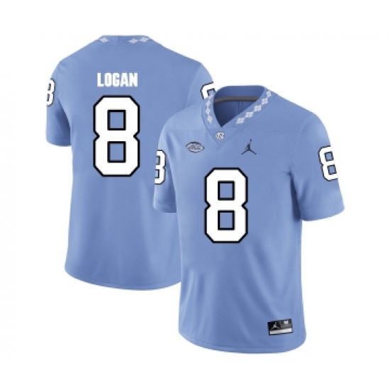 North Carolina Tar Heels 8 T.J. Logan Blue College Football Jersey