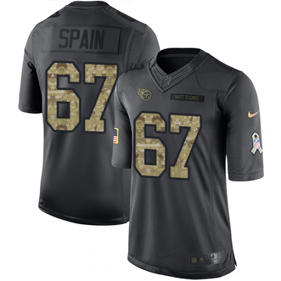 Youth Nike Tennessee Titans 67 Quinton Spain Limited Black 2016 Salute to Service NFL Jersey