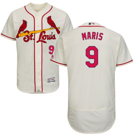 Men's Majestic St. Louis Cardinals 9 Roger Maris Cream Alternate Flex Base Authentic Collection MLB Jersey