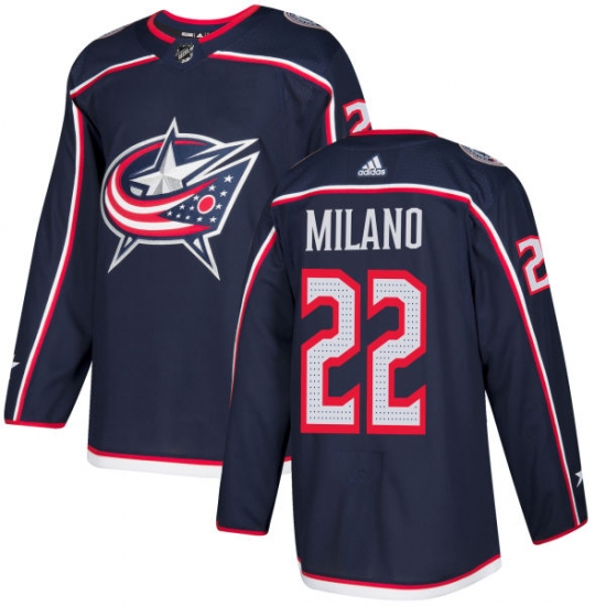 Men's Adidas Columbus Blue Jackets 22 Sonny Milano Premier Navy Blue Home NHL Jersey