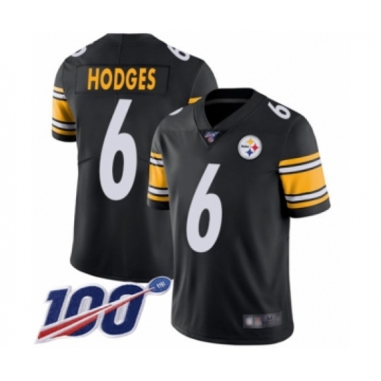 Youth Pittsburgh Steelers 6 Devlin Hodges Black Team Color Vapor Untouchable Limited Player 100th Season Football Jersey