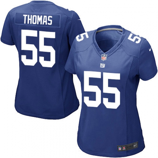 Women's Nike New York Giants 55 J.T. Thomas Game Royal Blue Team Color NFL Jersey