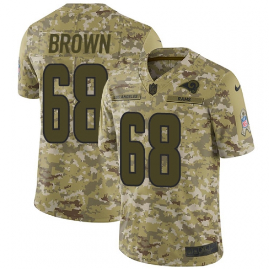 Youth Nike Los Angeles Rams 68 Jamon Brown Limited Camo 2018 Salute to Service NFL Jersey