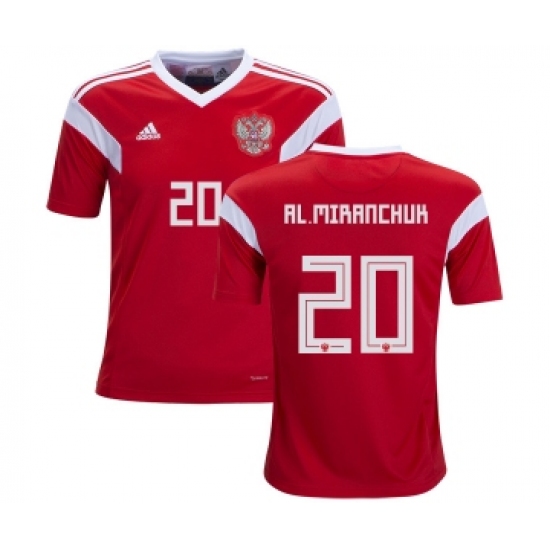 Russia 20 AL.Miranchuk Home Kid Soccer Country Jersey