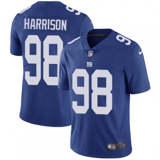 Men's Nike New York Giants 98 Damon Harrison Royal Blue Team Color Vapor Untouchable Limited Player NFL Jersey