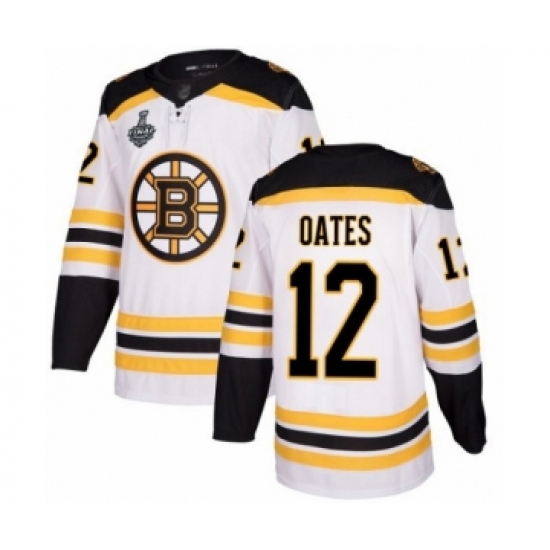 Youth Boston Bruins 12 Adam Oates Authentic White Away 2019 Stanley Cup Final Bound Hockey Jersey