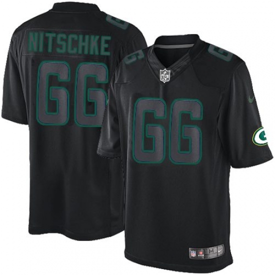 Men's Nike Green Bay Packers 66 Ray Nitschke Limited Black Impact NFL Jersey