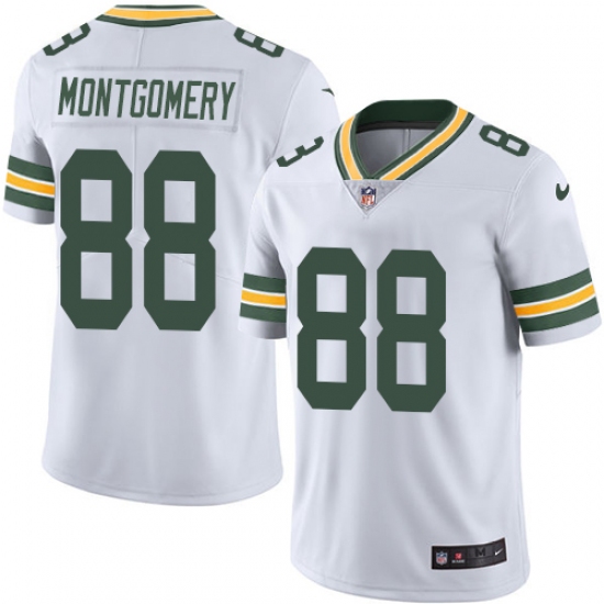 Youth Nike Green Bay Packers 88 Ty Montgomery Elite White NFL Jersey