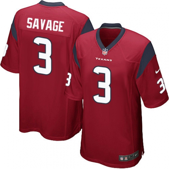 Men's Nike Houston Texans 3 Tom Savage Game Red Alternate NFL Jersey