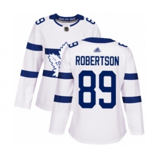 Women's Toronto Maple Leafs 89 Nicholas Robertson Authentic White 2018 Stadium Series Hockey Jersey