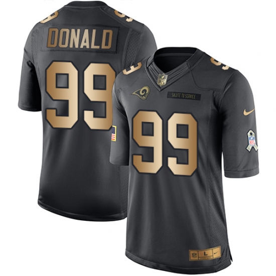 Youth Nike Los Angeles Rams 99 Aaron Donald Limited Black/Gold Salute to Service NFL Jersey