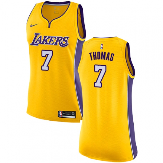 Women's Nike Los Angeles Lakers 7 Isaiah Thomas Swingman Gold Home NBA Jersey - Icon Edition