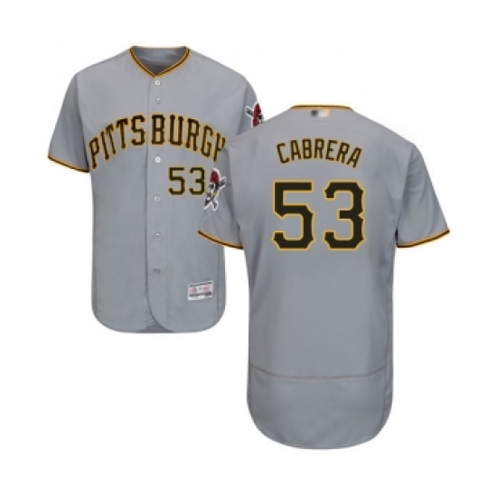 Men's Pittsburgh Pirates 53 Melky Cabrera Grey Road Flex Base Authentic Collection Baseball Jersey