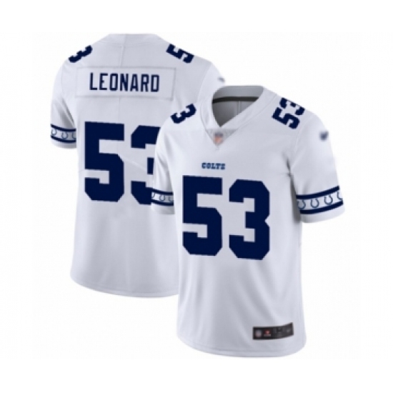 Men's Indianapolis Colts 53 Darius Leonard Limited White Team Logo Fashion Football Jersey